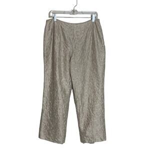 Talbots beige silk embroidered dress pants size 14
